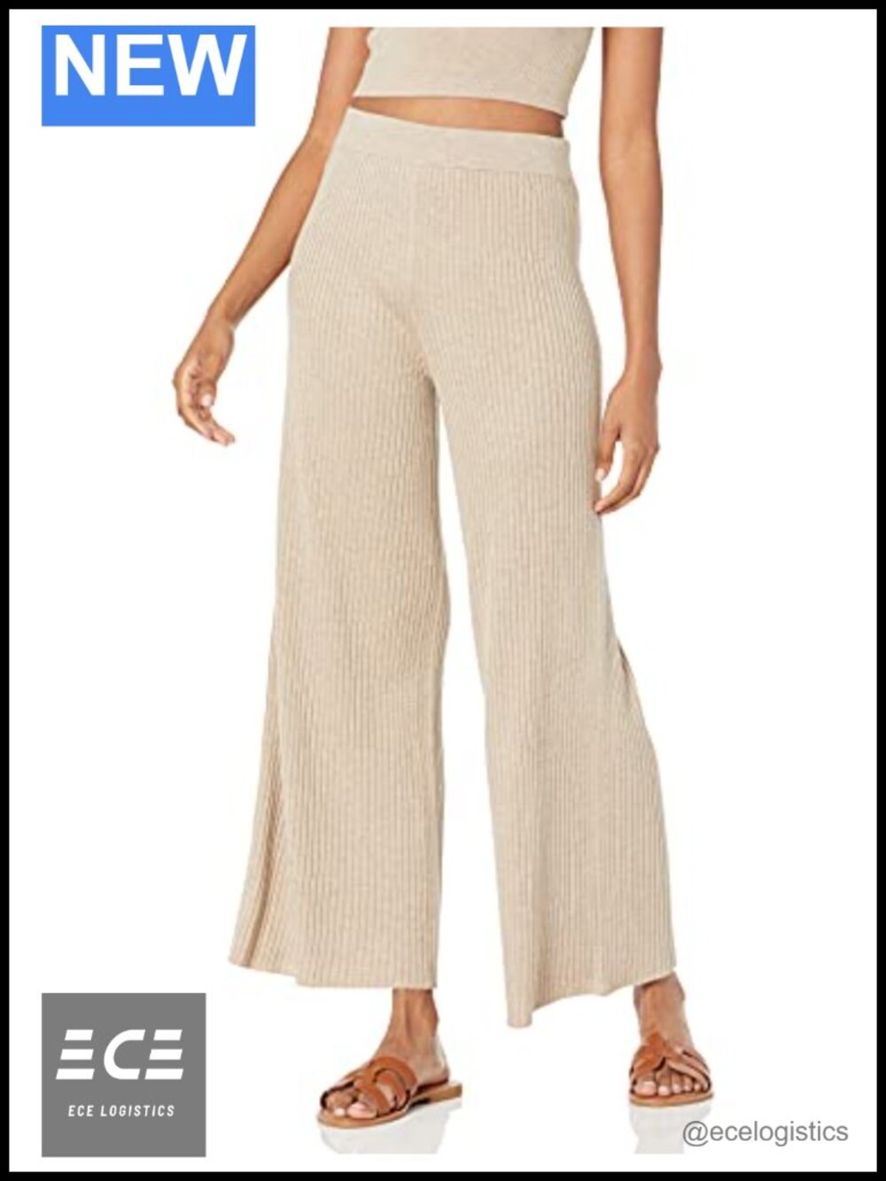 Flared Sweater Pants Pull On Rib Lounge Casual 29 Inseam